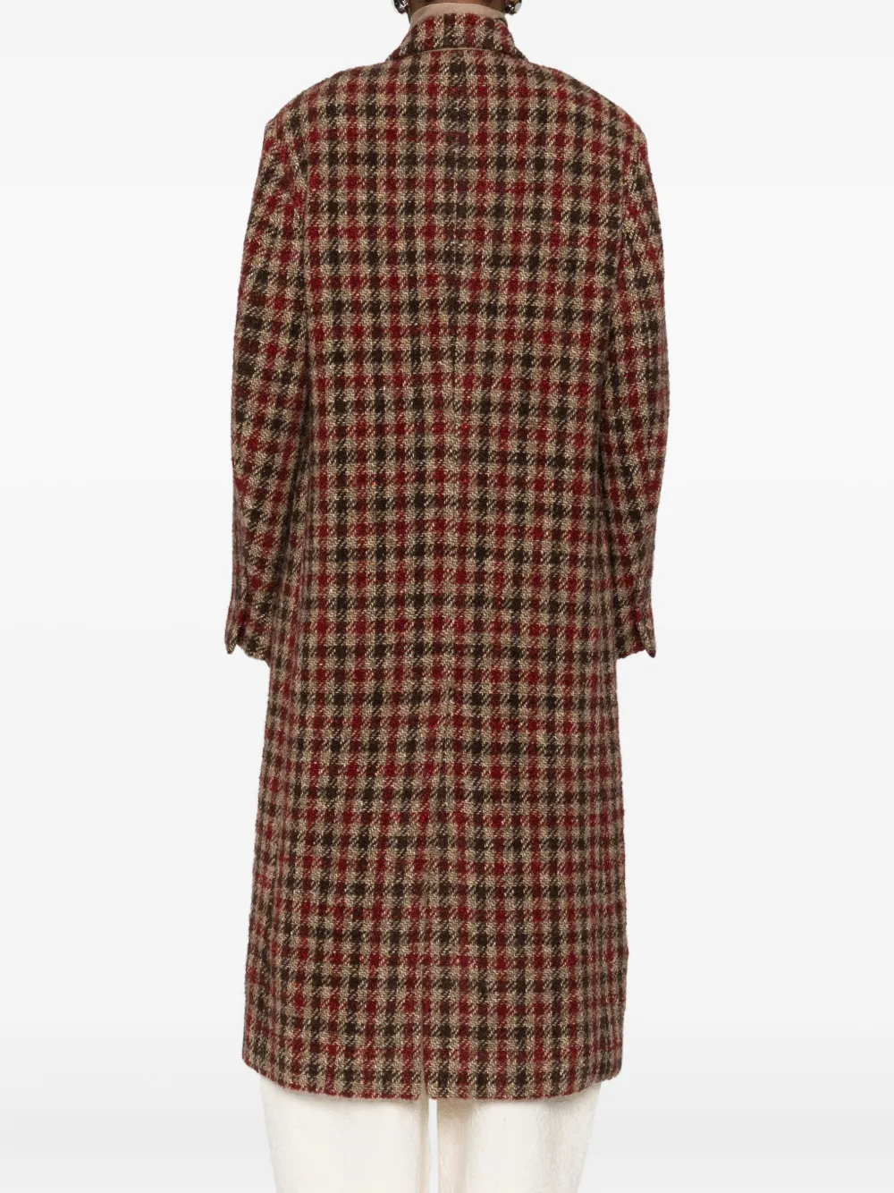 Uma Wang Checked Single-breasted Coat In Brown