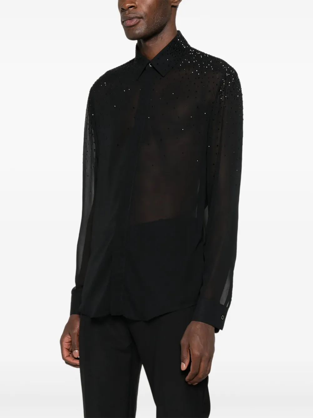 Patrizia Pepe Overhemd verfraaid met stras Zwart