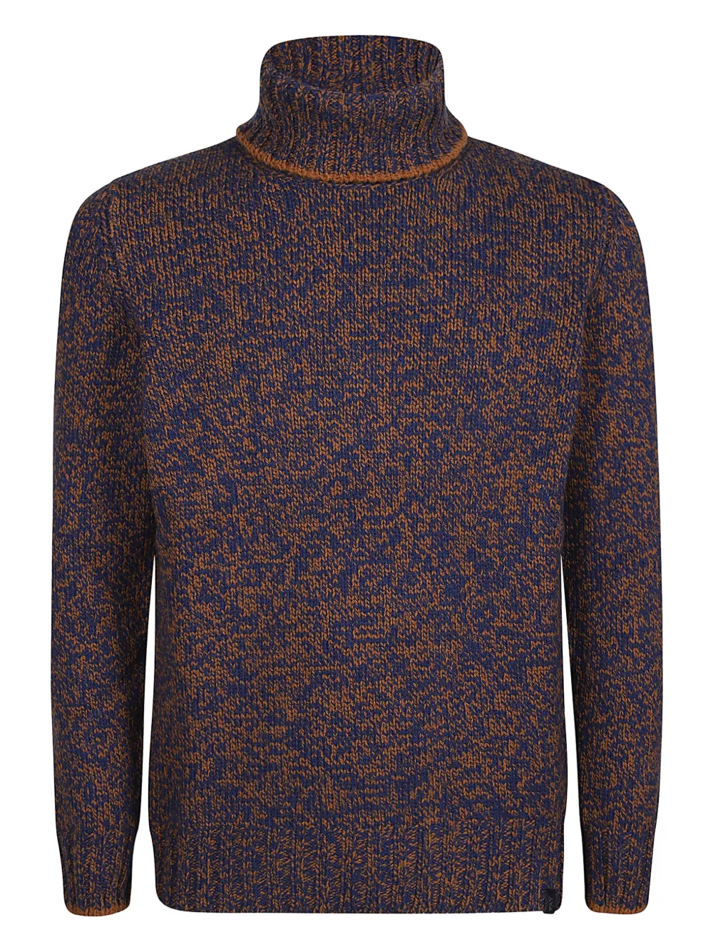 Fay Roll-neck Speckled Wool Sweater In Blue