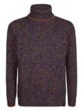 Fay roll-neck speckled wool sweater - Blue