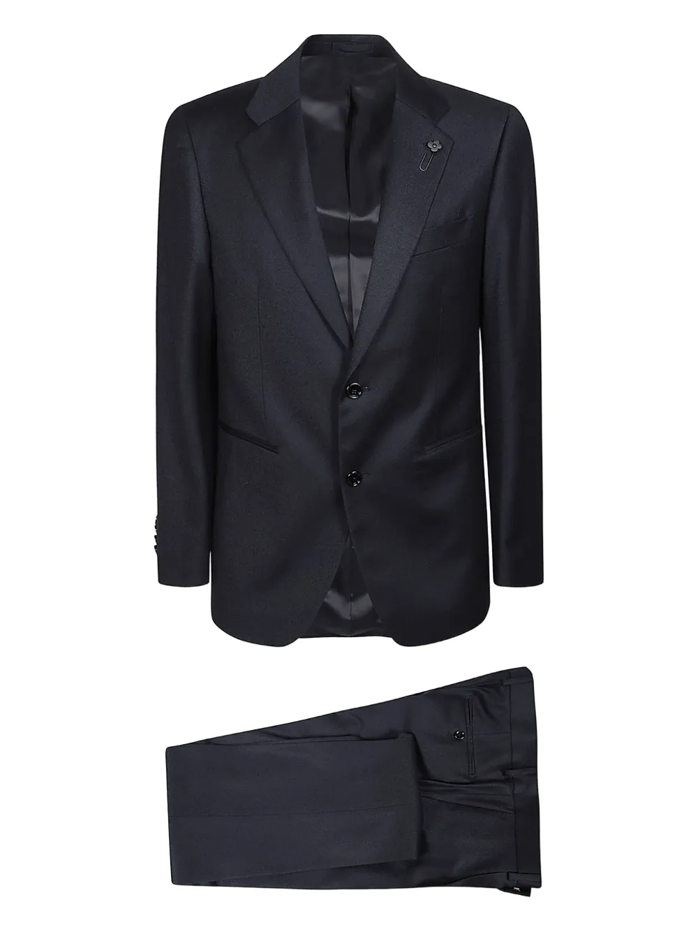Lardini Two-button Wool Suit In Blue