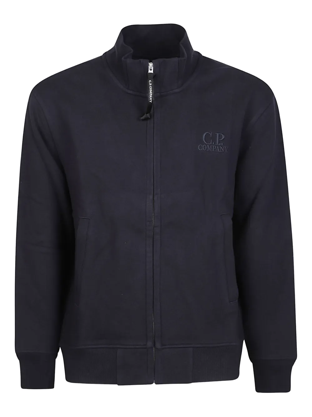 C.p. Company Zip-neck Cotton Sweatshirt In Blue