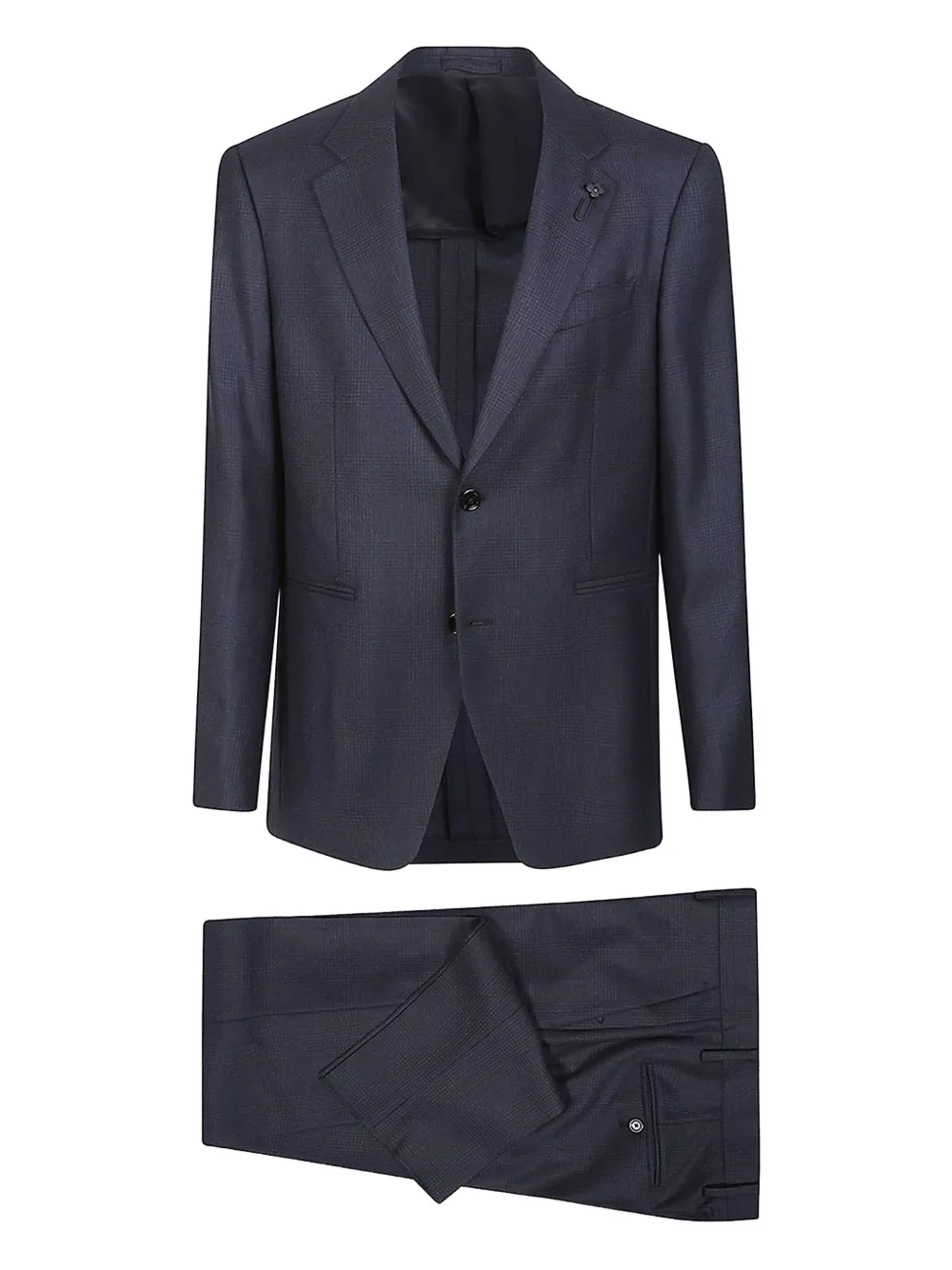 Lardini checked wool suit - ブルー Lardini checked wool suit - ブルー