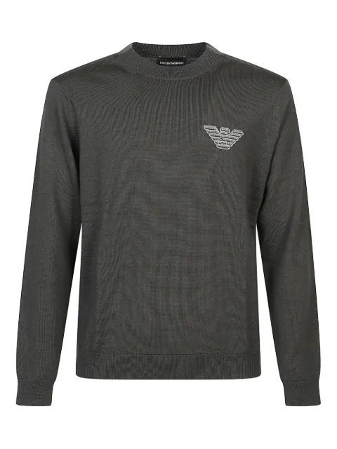Emporio Armani logo-embroidered wool sweater