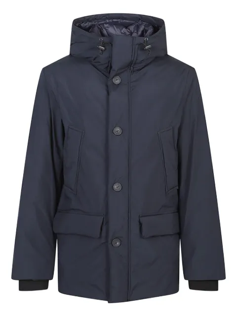 Woolrich hooded button-fastening coat