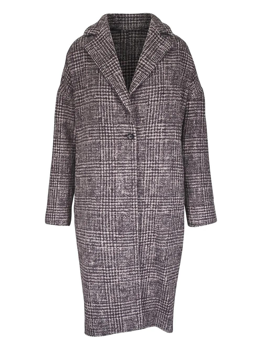 Kiton Cappotto monopetto a quadri - Grigio