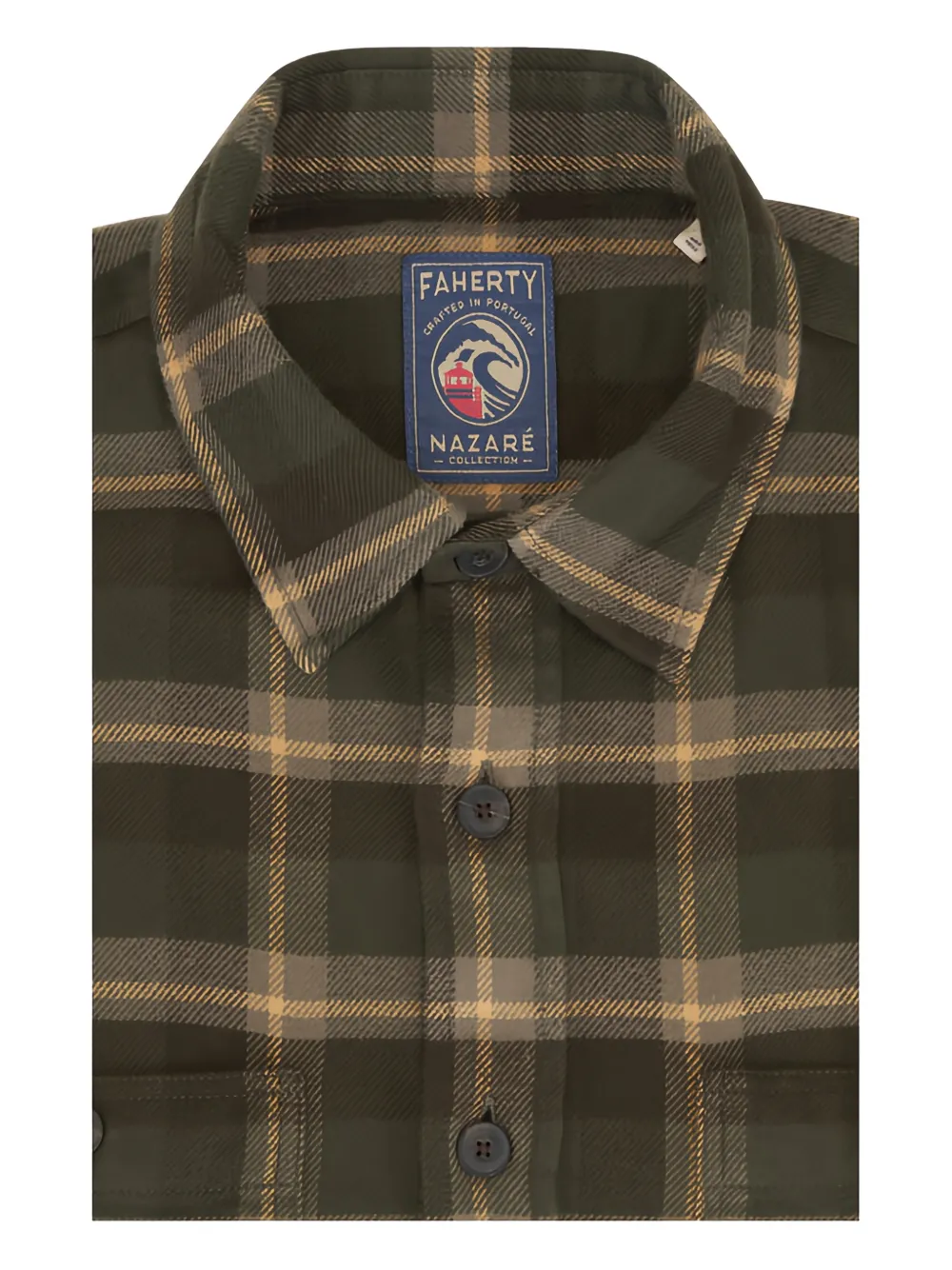 FAHERTY Heirloom Portuguese checked button shirt | Green | Image 1
