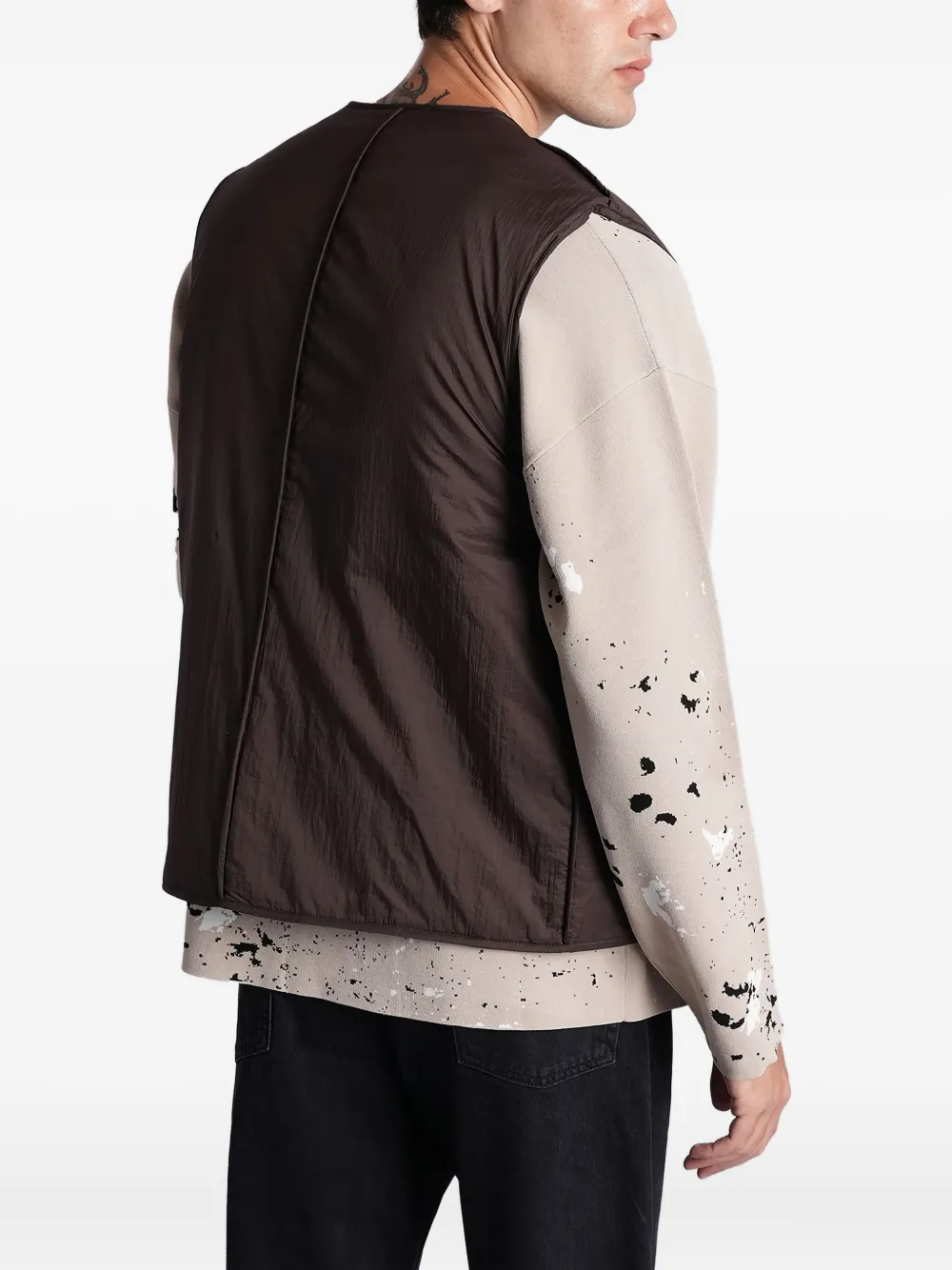 Etudes Studio Sleeveless Zip-pocket Gilet In Brown