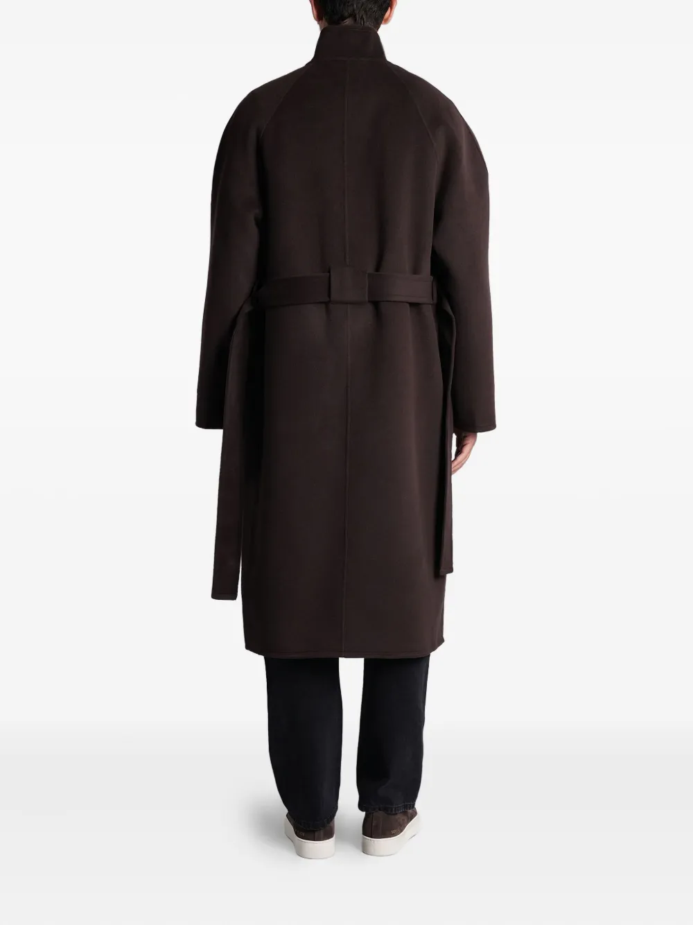Etudes Studio Belted Single-breasted Coat In Brown
