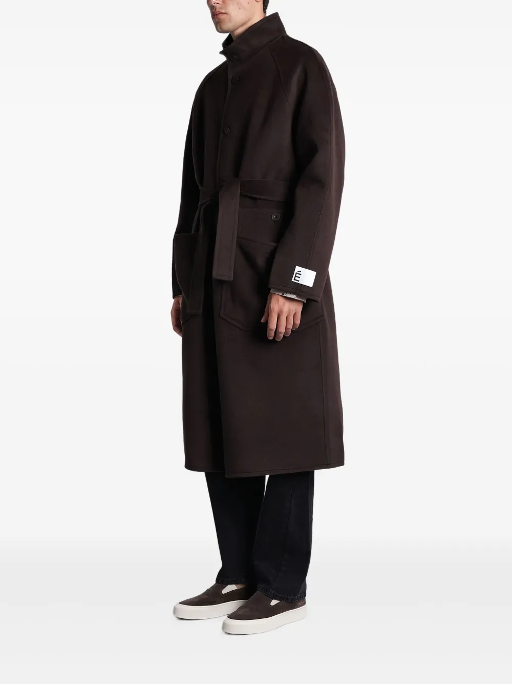  études Studio Belted Single-breasted Coat - Brown 