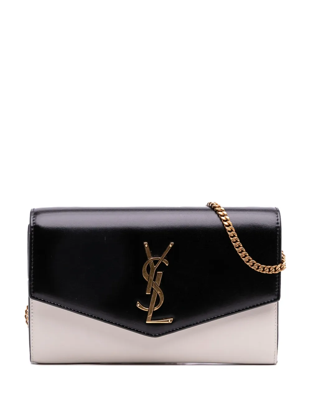 Saint Laurent Pre-Owned 2021 Bicolor Calfskin Uptown Chain Wallet crossbody bag | Black | Image 1