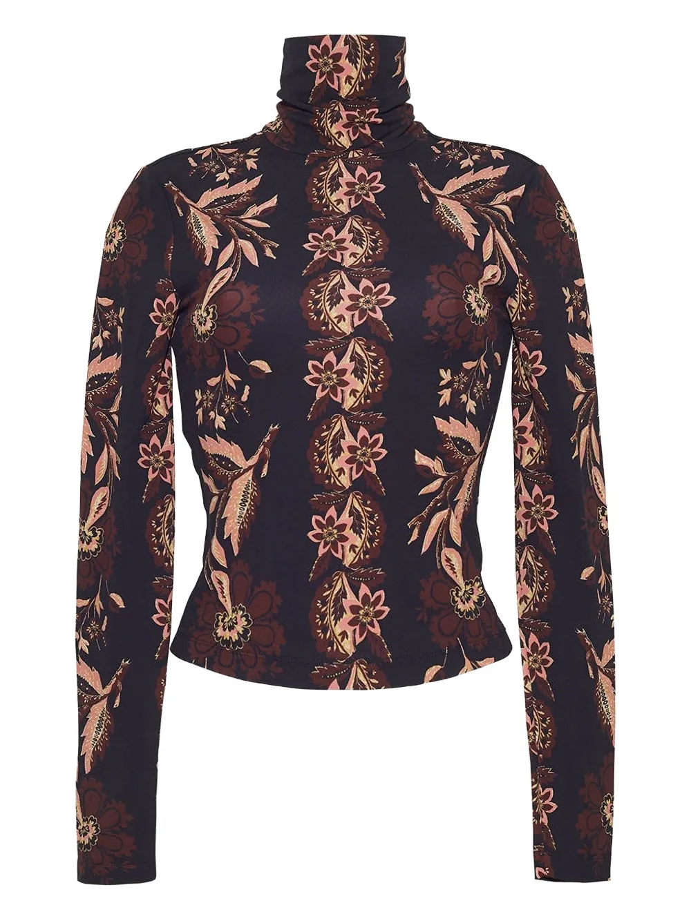 Cara Cara floral-print turtleneck top | Black | Image 1
