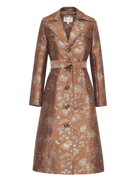 Cara Cara Karlie floral-jacquard trench coat