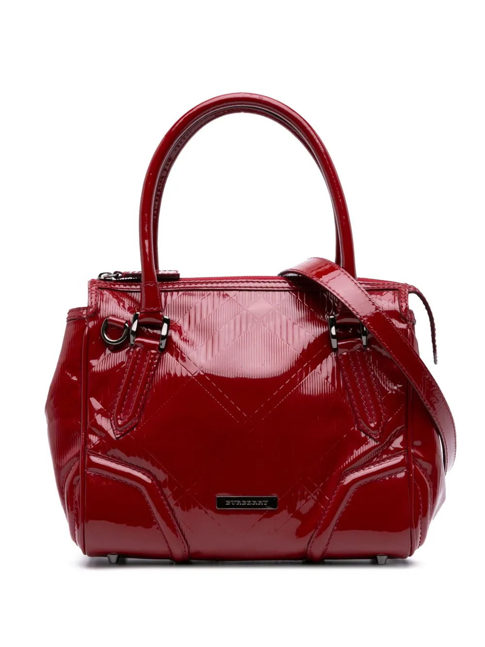 Burberry Pre-Owned 2000-2017 Medium Embossed Patent Anford satchel | Red | Image 1