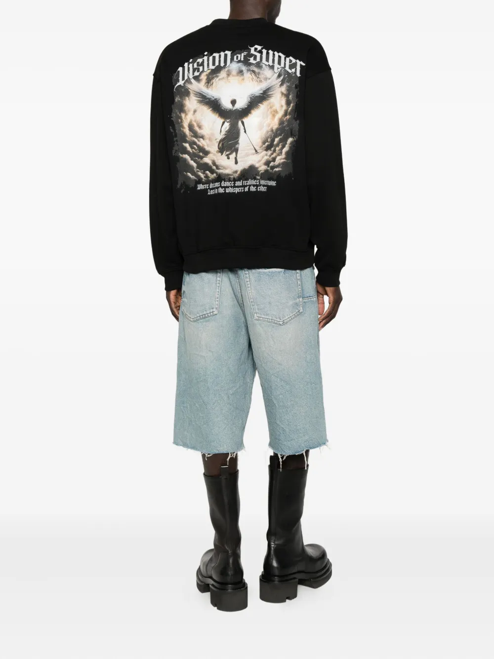 Vision Of Super Sweater met Angel-print - Zwart