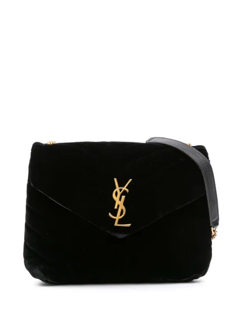 Saint Laurent Pre-Owned 2017 Small Matelasse Velvet Monogram LouLou crossbody bag