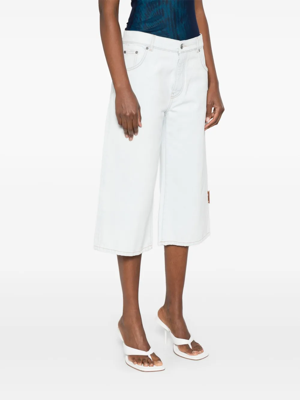 Off-white Five-pocket Denim Shorts In White