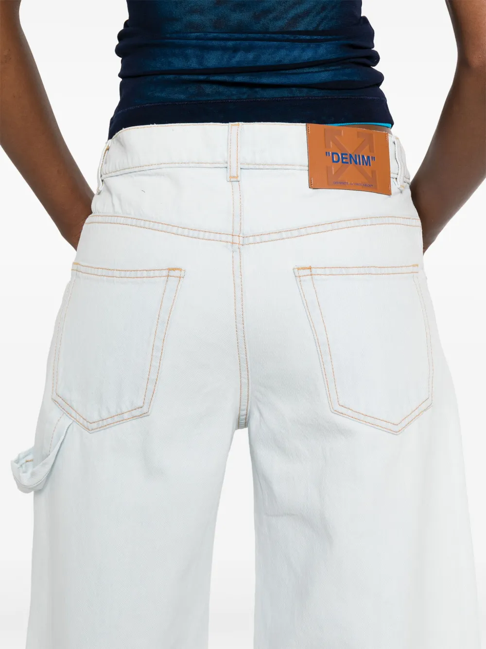 Off-white Five-pocket Denim Shorts In White