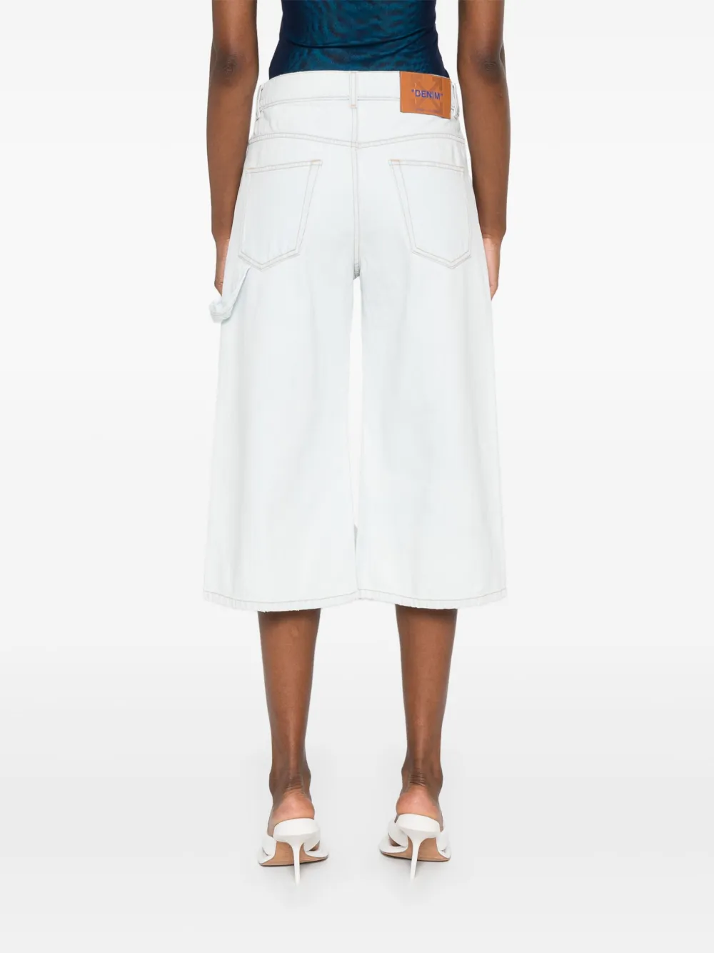 Off-white Five-pocket Denim Shorts In White