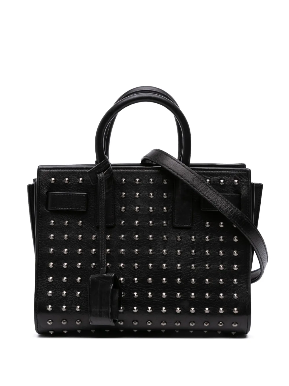 Saint Laurent Pre-Owned 2014 ナノ スタッズ レザー サック ド ジュール サッチェルバッグ - ブラック Saint Laurent Pre-Owned 2014 ナノ スタッズ レザー サック ド ジュール サッチェルバッグ - ブラック