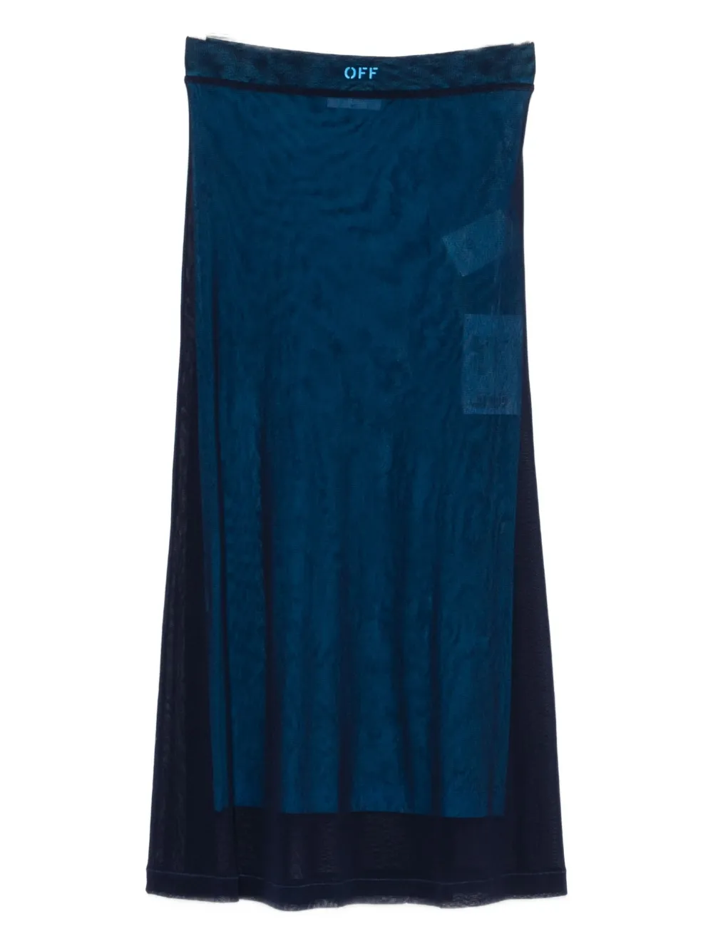 Off-white Mesh Midi Skirt In Blue