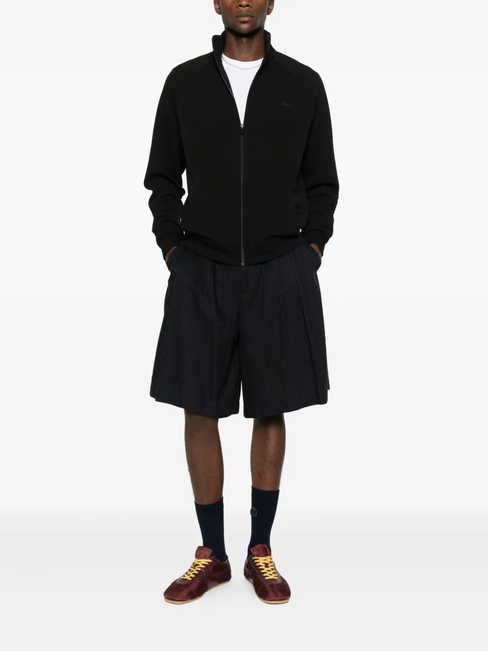 Lacoste logo-detail zip-up sweatshirt - Zwart