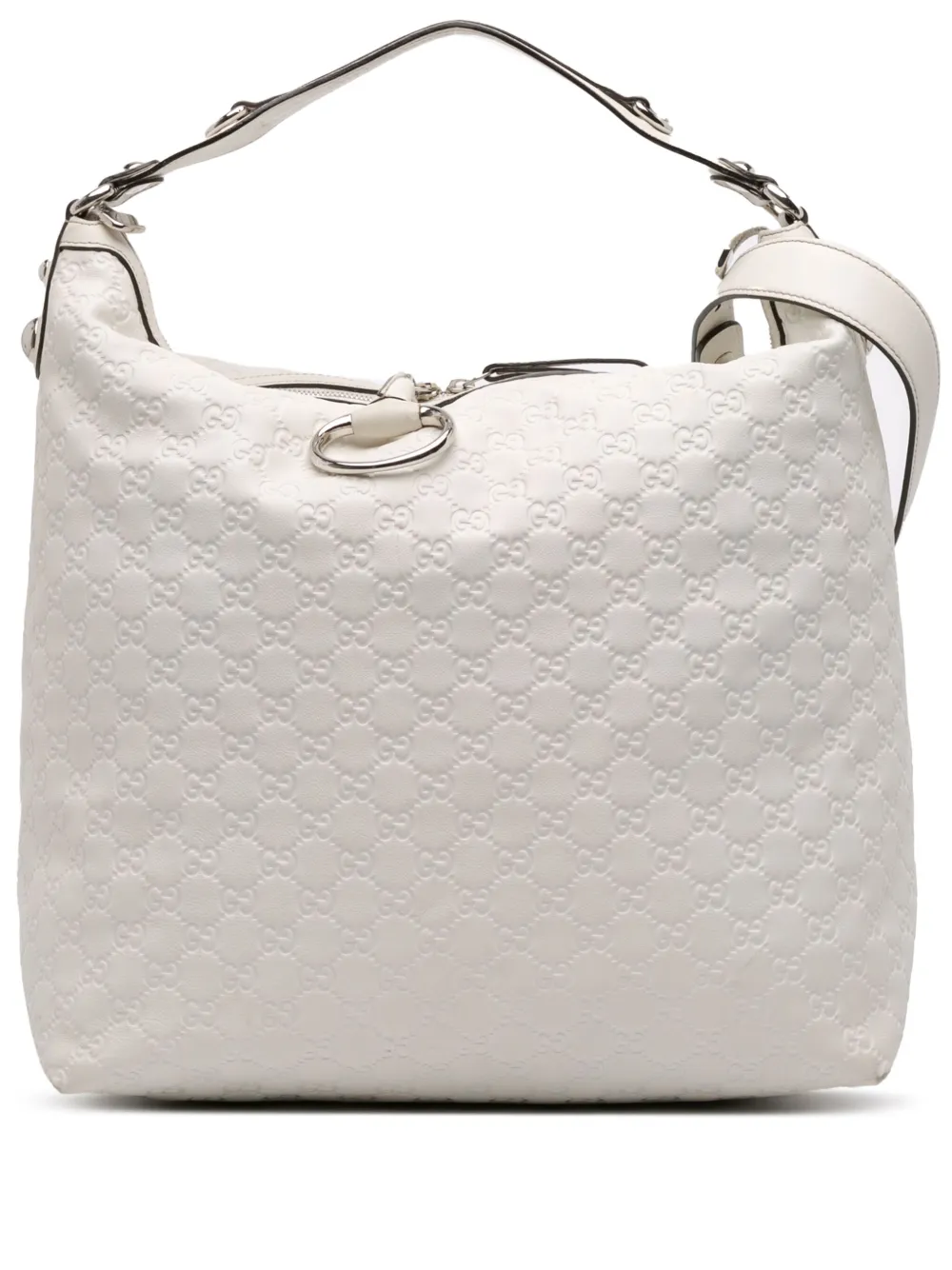 Gucci Pre-Owned 2000-2015 Large Guccissima Icon Bit Hobo satchel | White | Image 1