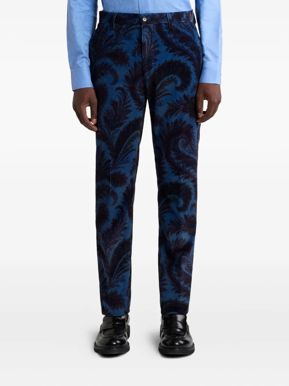 ETRO Geribbelde broek Blauw