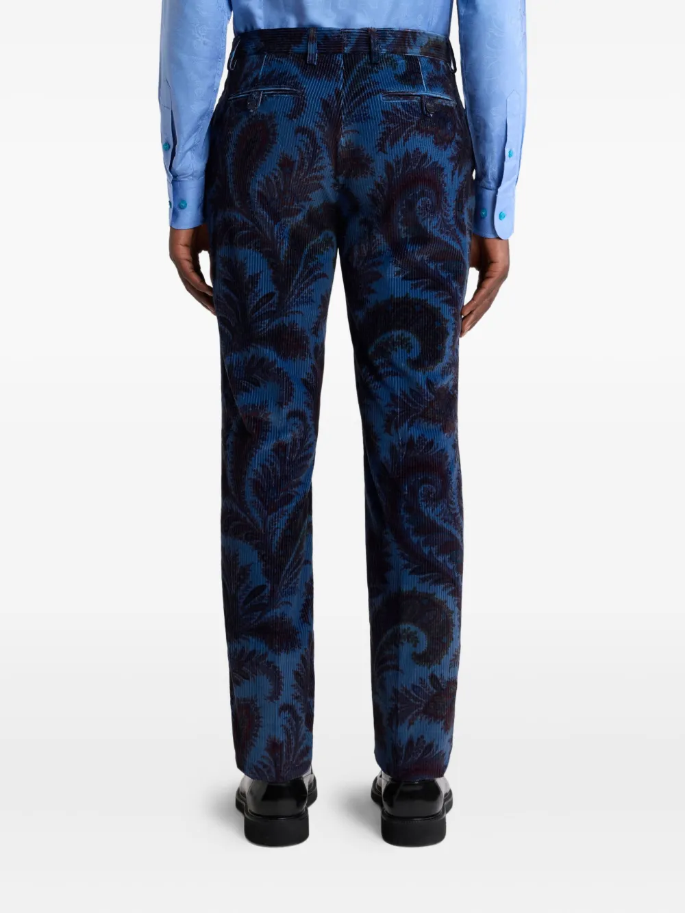 ETRO Geribbelde broek Blauw