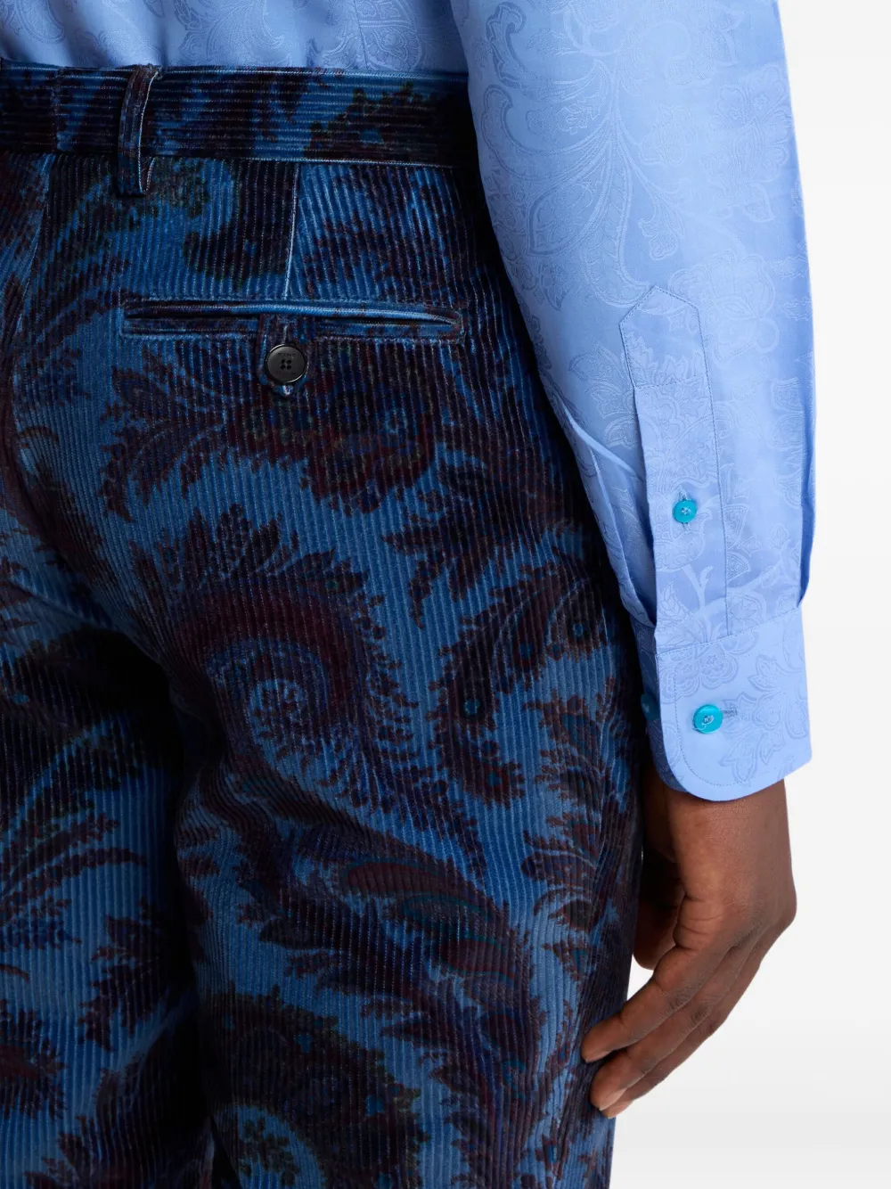 ETRO Geribbelde broek Blauw