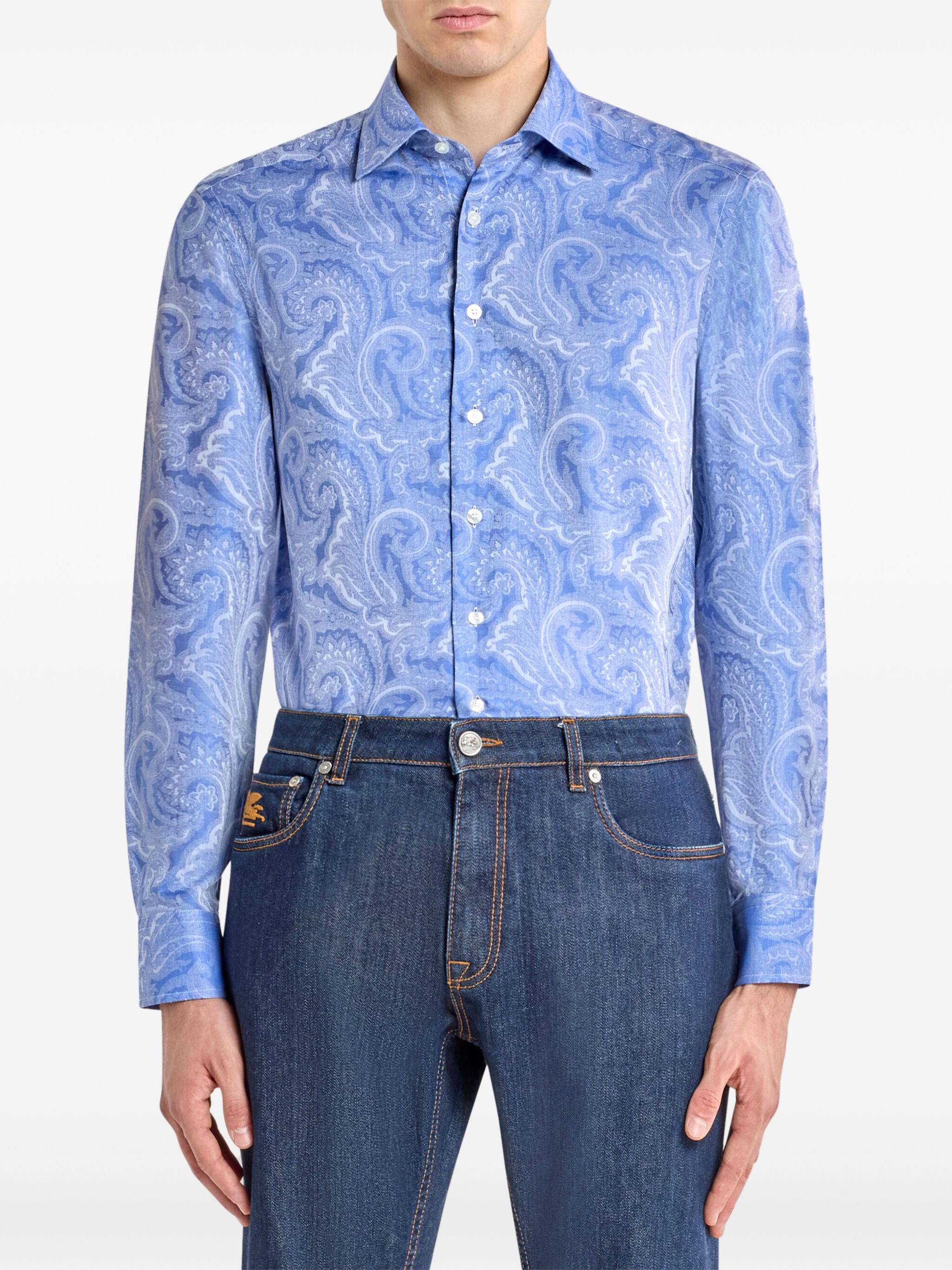 floral cotton jacquard shirt — Image 4