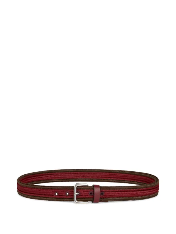 Etro Woven Leather Belt in Red
