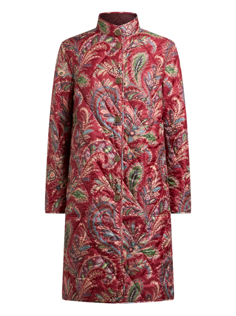 ETRO quilted paisley reversible coat - レッド ETRO quilted paisley reversible coat - レッド