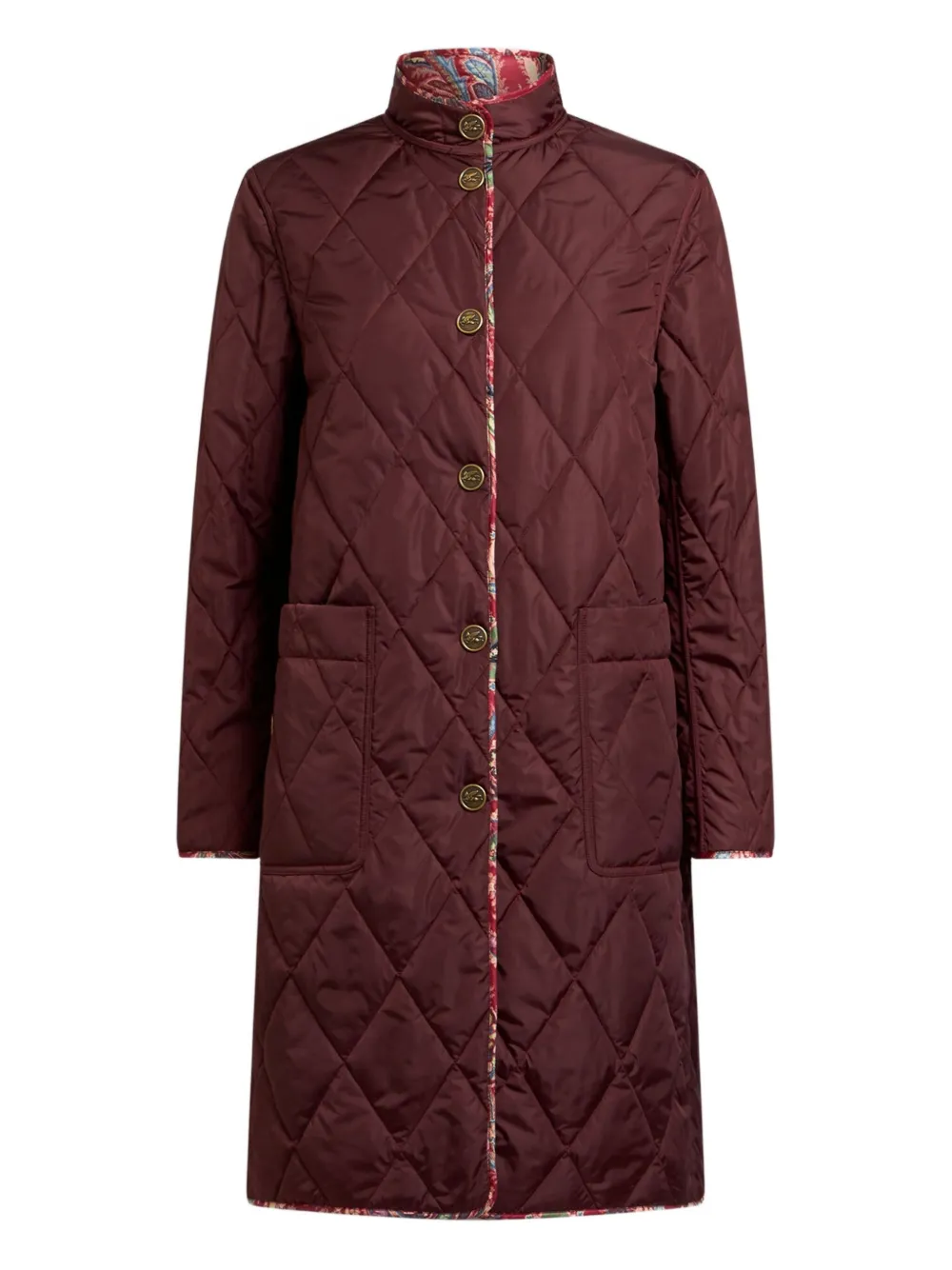 ETRO Gewatteerde jas met paisley-print Rood