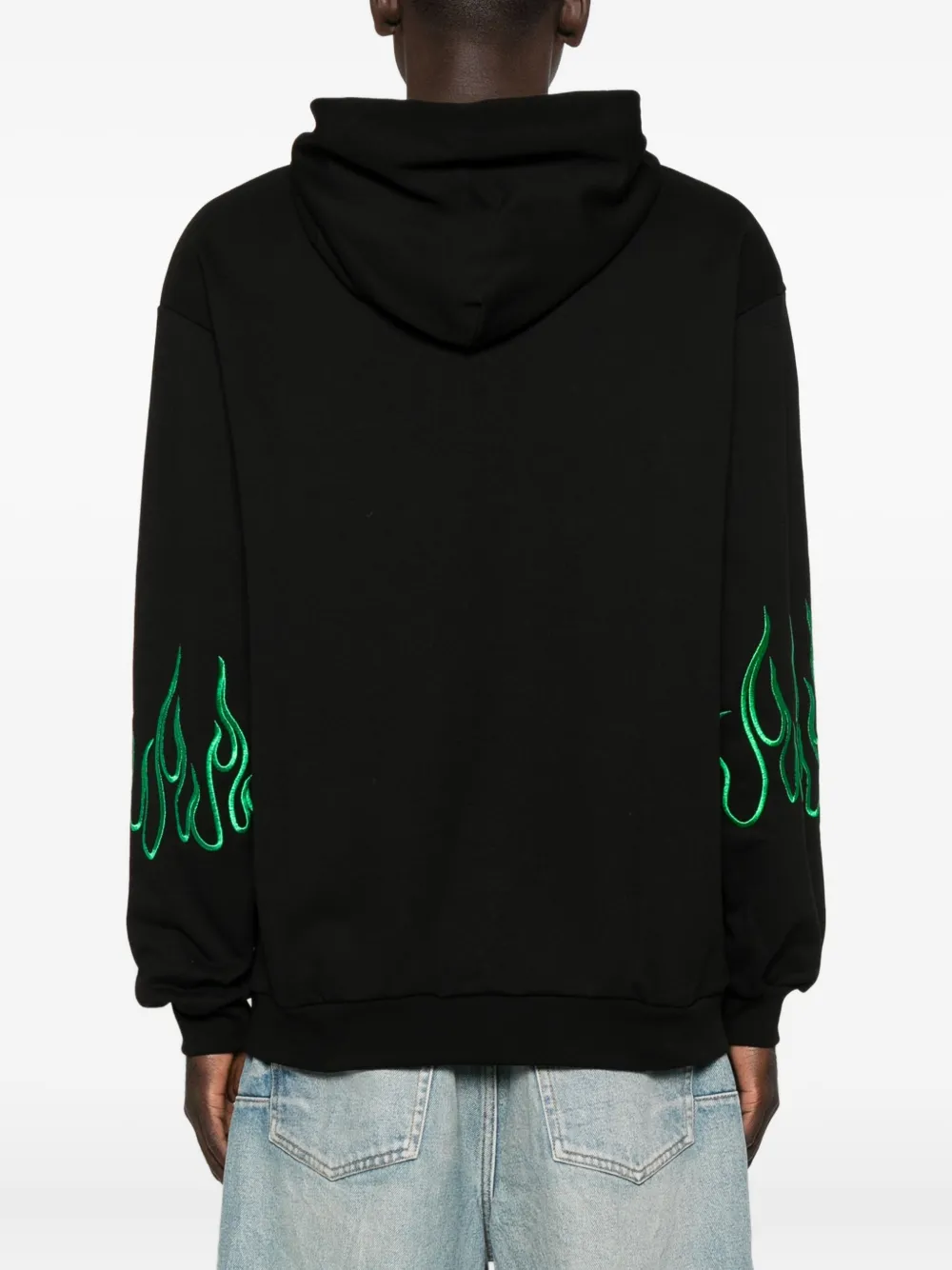 Vision Of Super Relaxed Fit Black Sweatshirt With Flame Embroidery In Black
