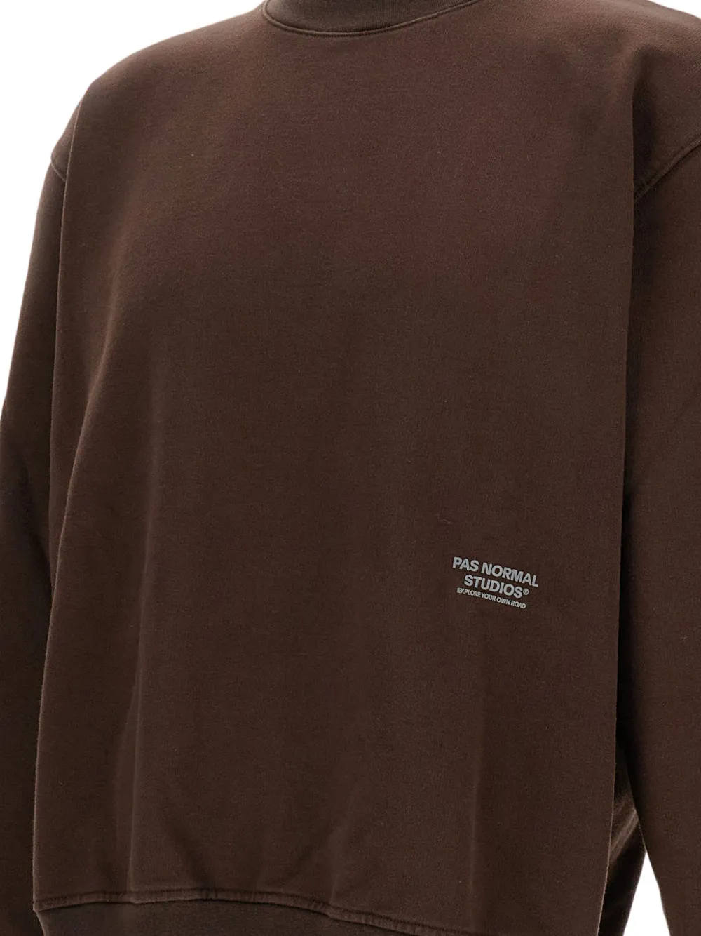 Pas Normal Studios Organic-cotton Crew-neck Sweatshirt In Brown