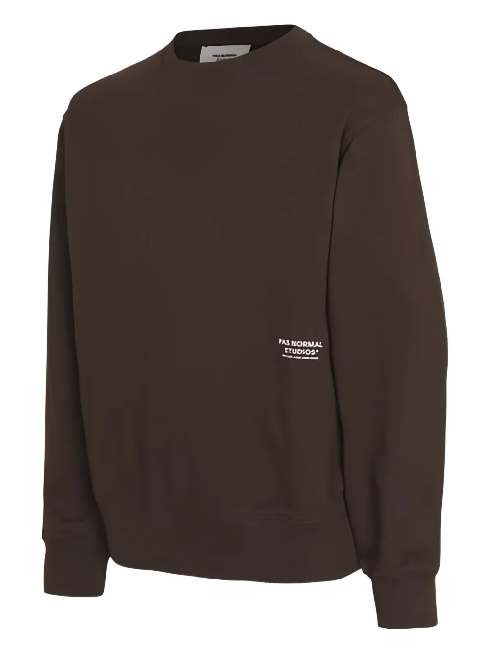 Pas Normal Studios Sweater van biologisch katoen met ronde hals - Bruin