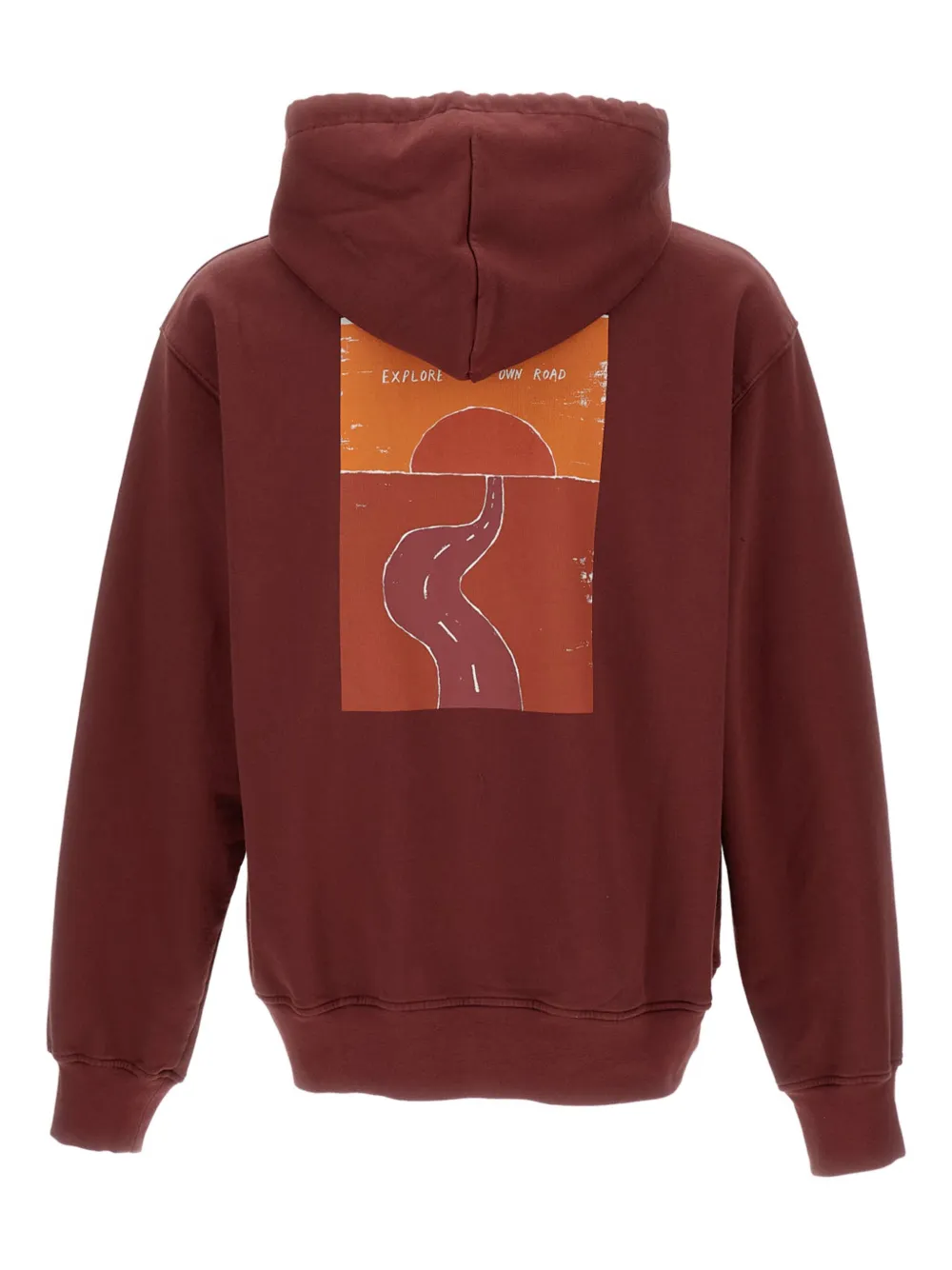 Pas Normal Studios Graphic-print Cotton Hoodie In Burgundy