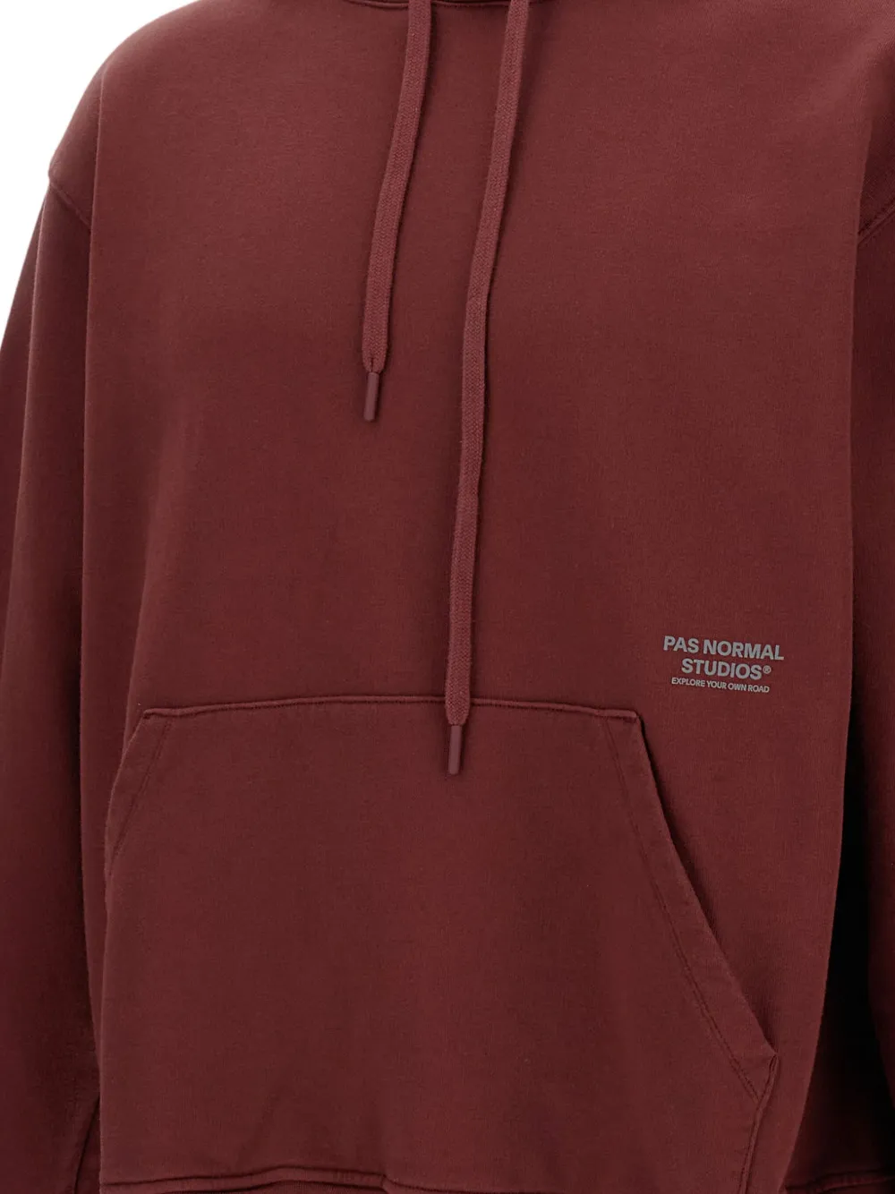 Pas Normal Studios Graphic-print Cotton Hoodie In Burgundy