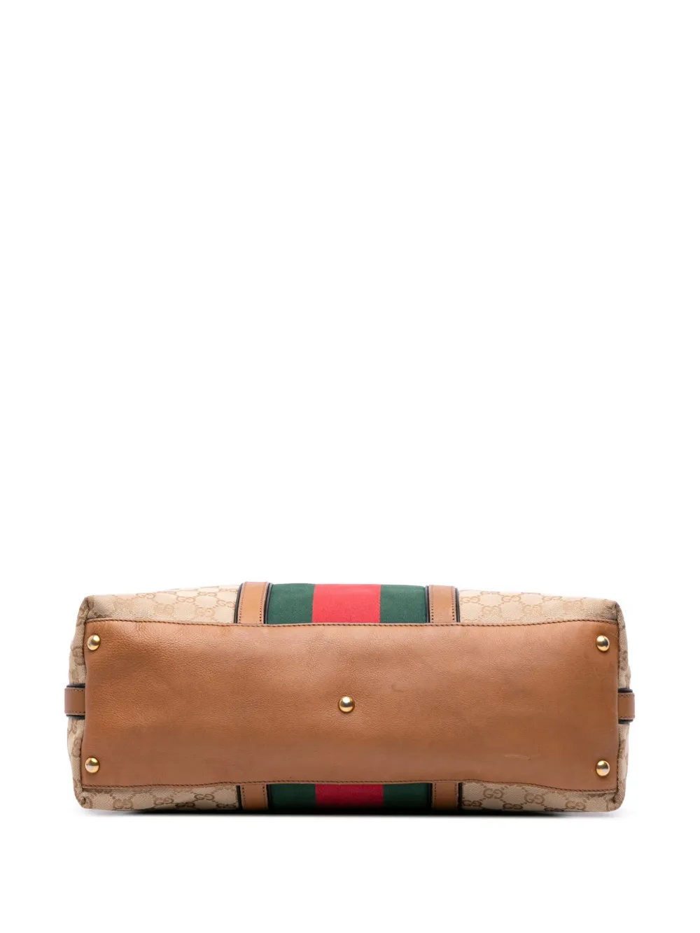 Pre-owned Gucci 2016-2025 Medium Gg Canvas Rania Top Handle Bag Satchel In Brown