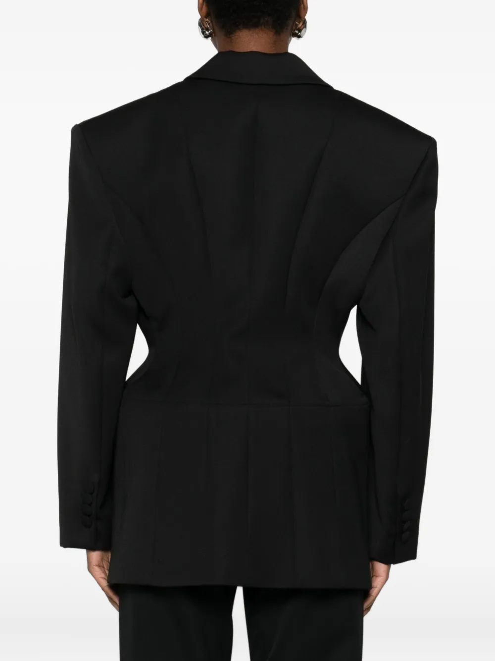 Nissa Lace-up Blazer In Black