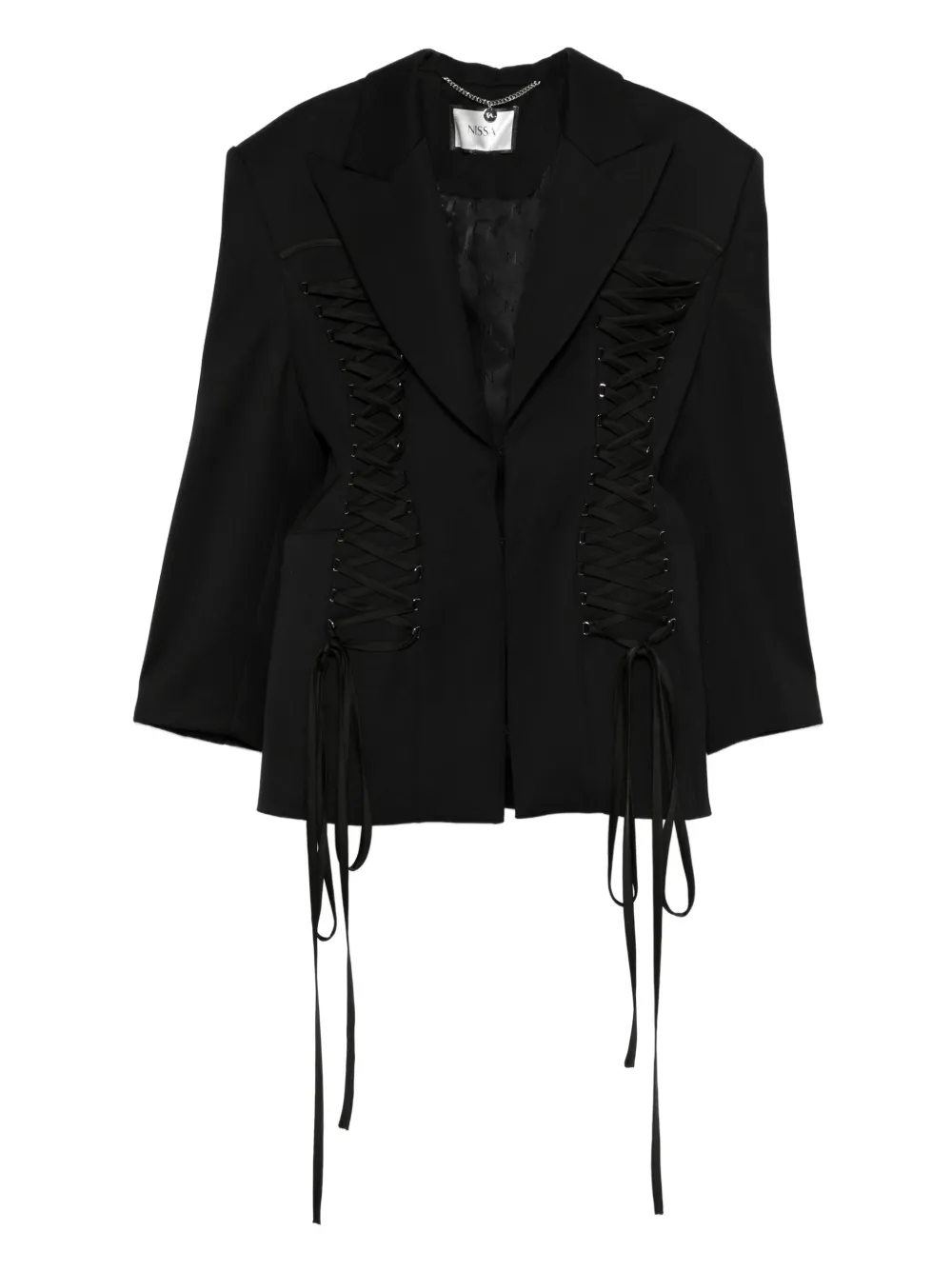 NISSA lace-up blazer | Black | Image 1