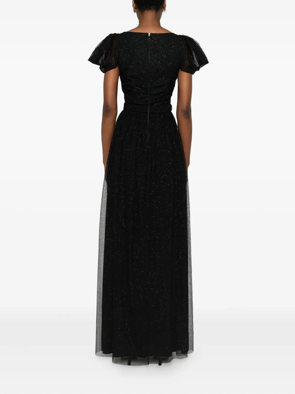 Nissa Belted Short-sleeved Dress In Black