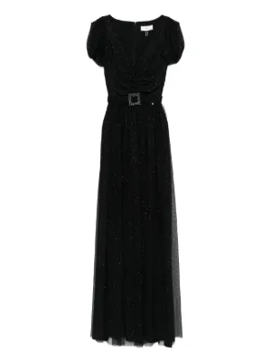 Talbot Runhof Draped-detail Gown - Black
