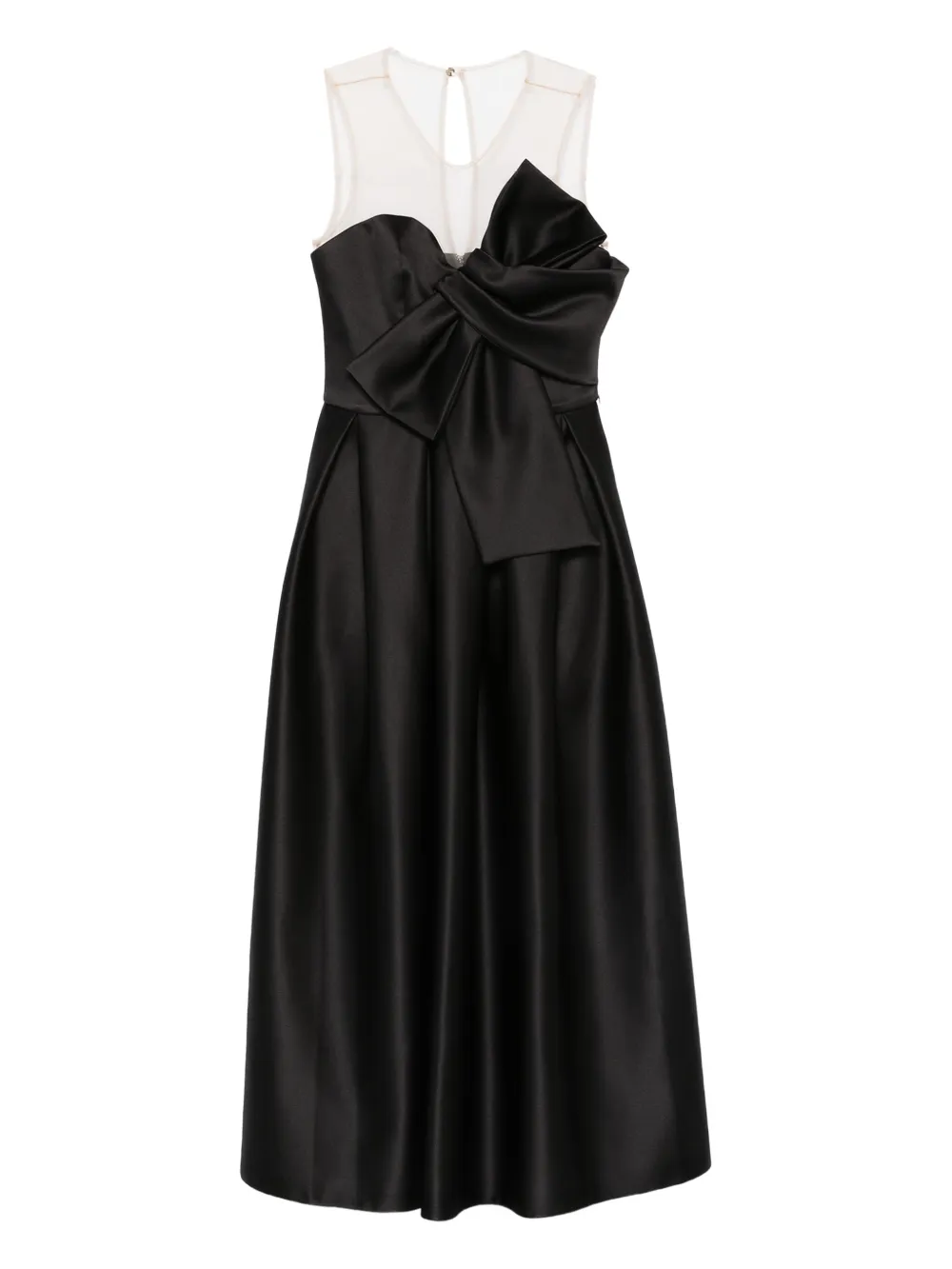 NISSA vestido midi con detalle de moño | negro | Image 1