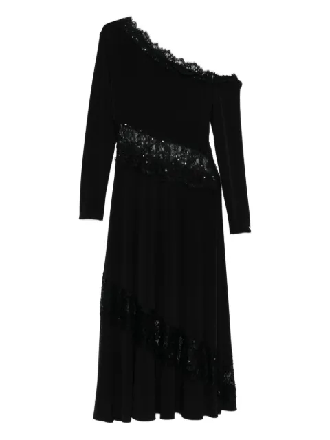 NISSA lace-trim one-shoulder dress