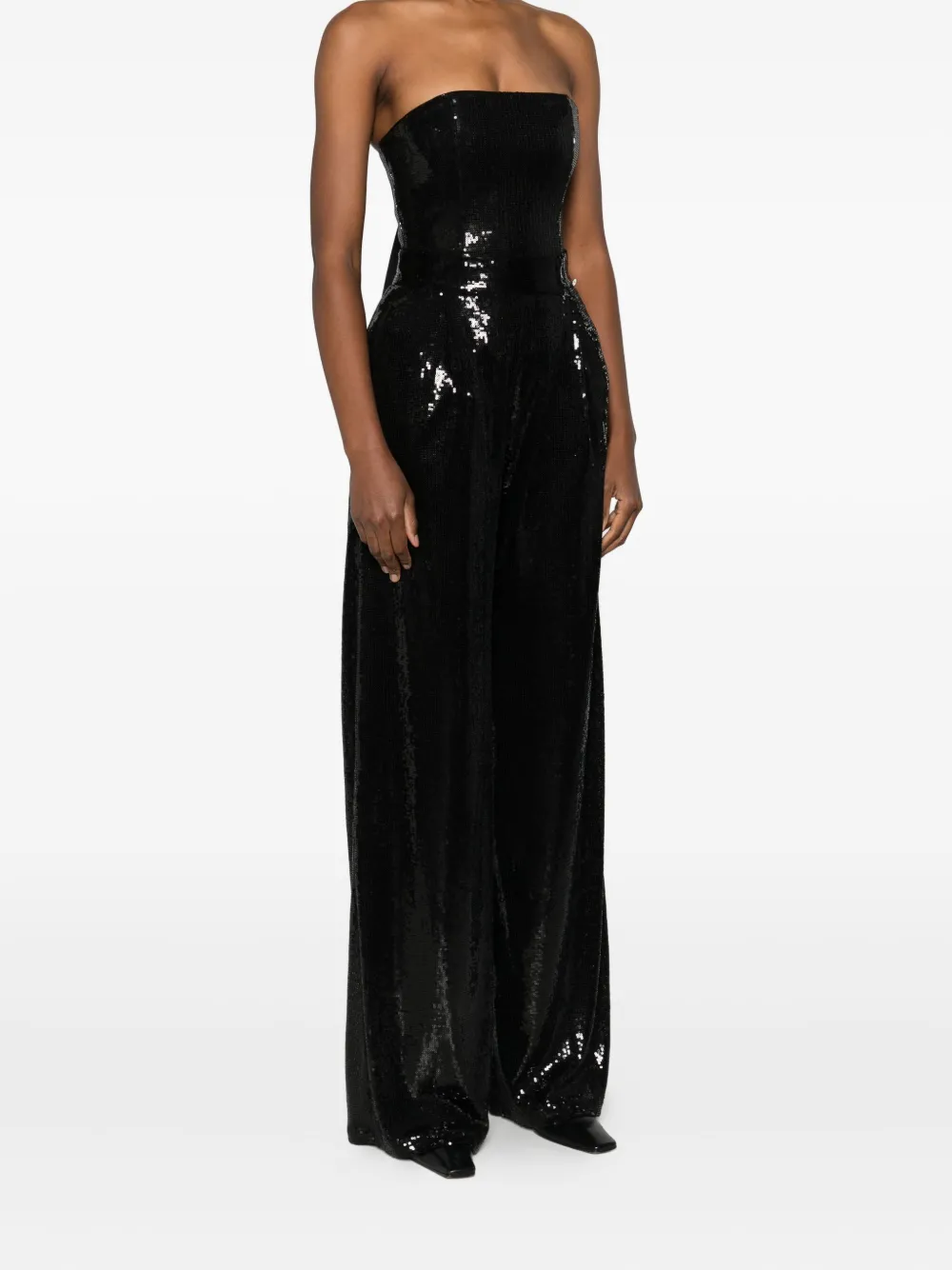 Nissa Sequin-embellished Trousers In Black