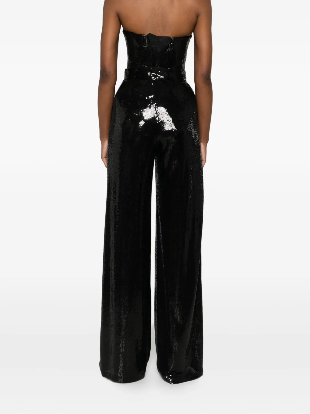 Nissa Sequin-embellished Trousers In Black