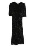 NISSA sequinned midi dress - Black
