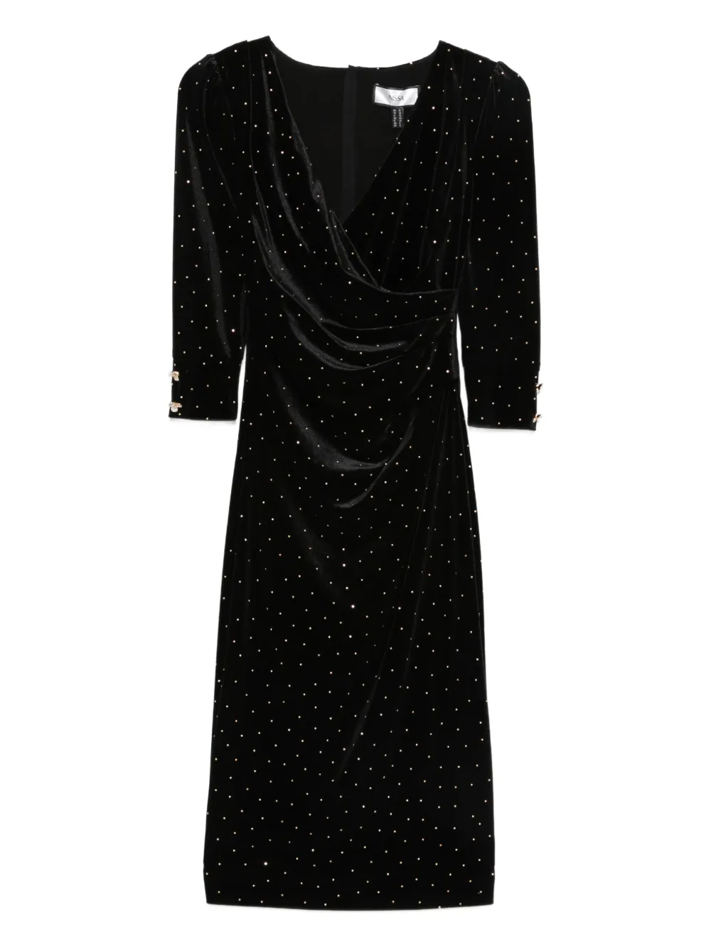 NISSA embellished draped dress | Black | Image 1